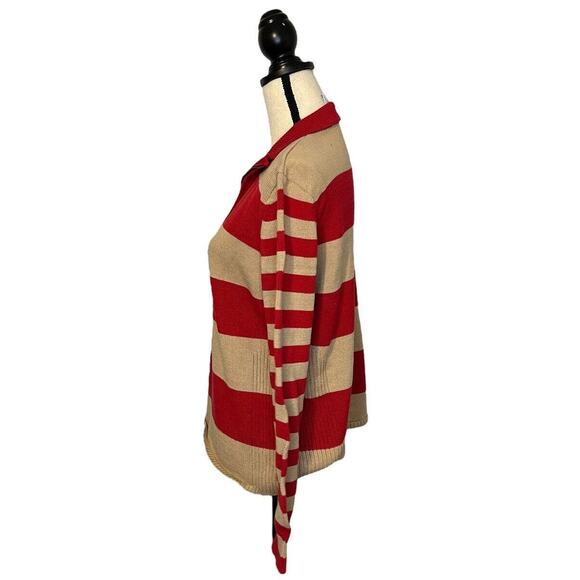 Nine & Company Sweater Women's Size XL Striped Knit Long Sleeve Cotton 1/4 Zip - Picture 3 of 6